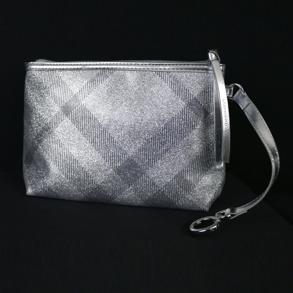 BURBERRY Fragrances Silver Metallic Cosmetic Case